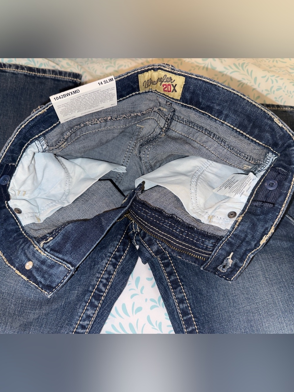 NWT Wrangler 20X Boys No. 42 Vintage Boot Jeans Size 14 Slim adjustable fit - Picture 6 of 8